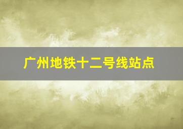 广州地铁十二号线站点