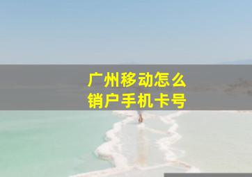 广州移动怎么销户手机卡号