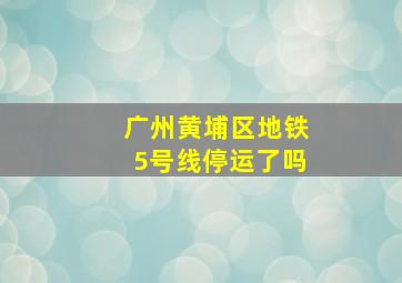 广州黄埔区地铁5号线停运了吗