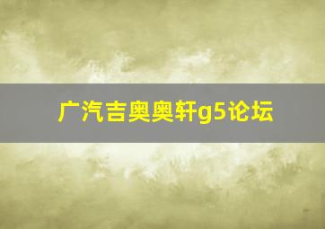 广汽吉奥奥轩g5论坛