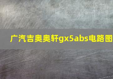 广汽吉奥奥轩gx5abs电路图