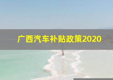 广西汽车补贴政策2020