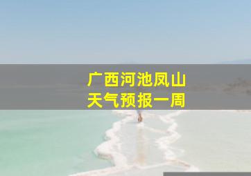 广西河池凤山天气预报一周