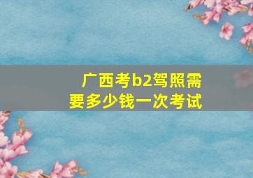 广西考b2驾照需要多少钱一次考试