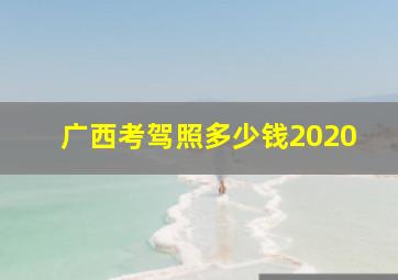 广西考驾照多少钱2020