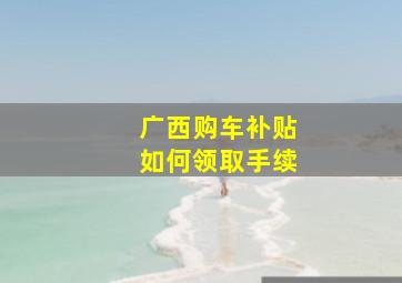 广西购车补贴如何领取手续