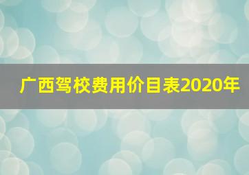 广西驾校费用价目表2020年