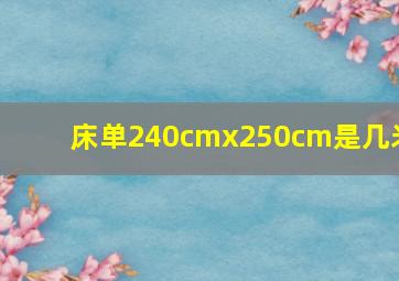 床单240cmx250cm是几米