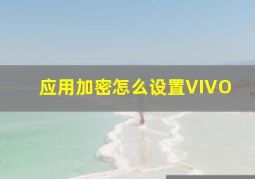 应用加密怎么设置VIVO