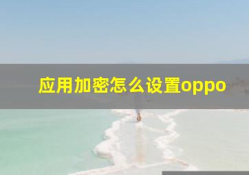 应用加密怎么设置oppo