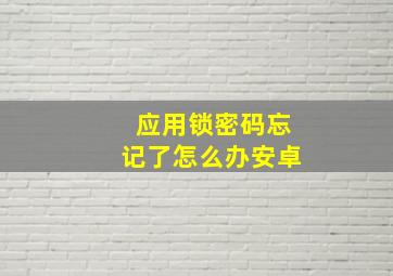 应用锁密码忘记了怎么办安卓