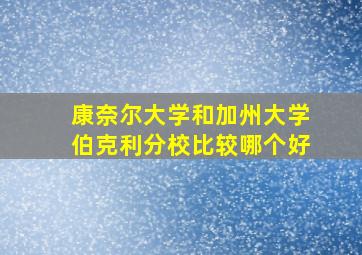 康奈尔大学和加州大学伯克利分校比较哪个好