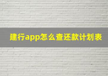 建行app怎么查还款计划表