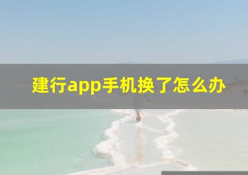 建行app手机换了怎么办