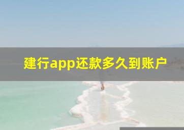 建行app还款多久到账户