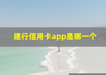 建行信用卡app是哪一个