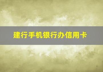 建行手机银行办信用卡