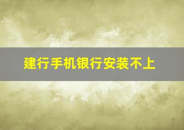 建行手机银行安装不上