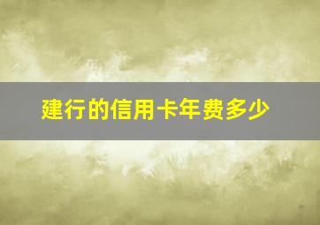 建行的信用卡年费多少