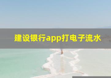 建设银行app打电子流水