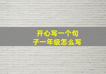 开心写一个句子一年级怎么写