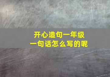 开心造句一年级一句话怎么写的呢