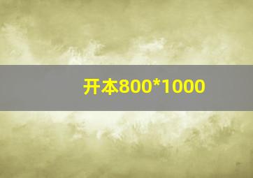 开本800*1000