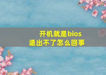 开机就是bios退出不了怎么回事