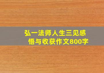 弘一法师人生三见感悟与收获作文800字