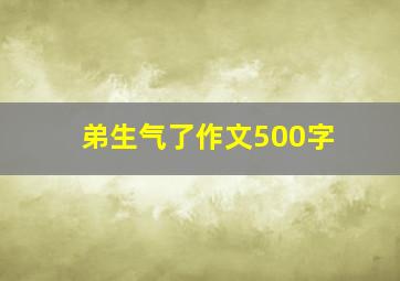 弟生气了作文500字