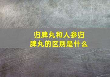 归脾丸和人参归脾丸的区别是什么