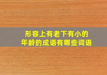 形容上有老下有小的年龄的成语有哪些词语