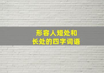 形容人短处和长处的四字词语