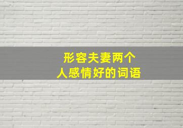 形容夫妻两个人感情好的词语