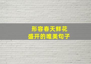 形容春天鲜花盛开的唯美句子