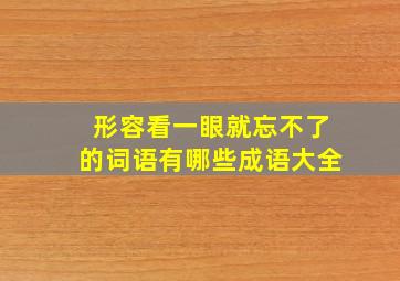 形容看一眼就忘不了的词语有哪些成语大全