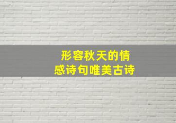 形容秋天的情感诗句唯美古诗