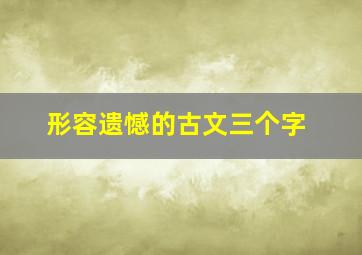 形容遗憾的古文三个字