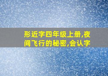 形近字四年级上册,夜间飞行的秘密,会认字