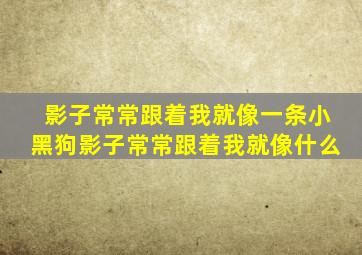 影子常常跟着我就像一条小黑狗影子常常跟着我就像什么