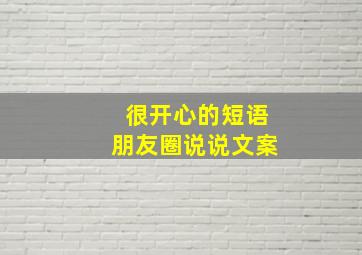 很开心的短语朋友圈说说文案