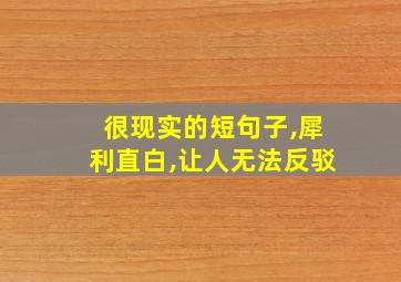 很现实的短句子,犀利直白,让人无法反驳