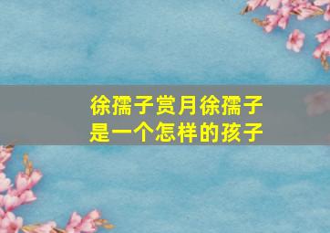 徐孺子赏月徐孺子是一个怎样的孩子