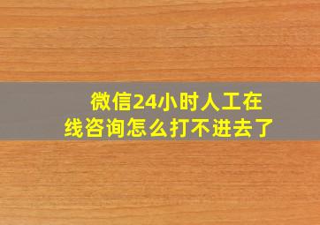 微信24小时人工在线咨询怎么打不进去了