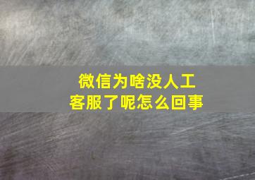 微信为啥没人工客服了呢怎么回事