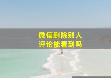 微信删除别人评论能看到吗