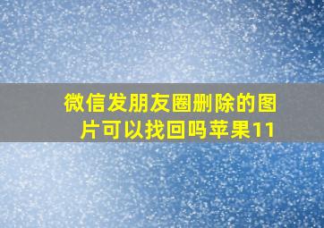 微信发朋友圈删除的图片可以找回吗苹果11