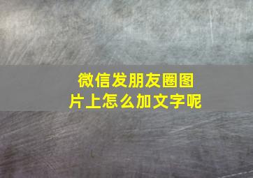 微信发朋友圈图片上怎么加文字呢