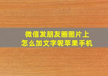 微信发朋友圈图片上怎么加文字呢苹果手机