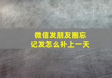 微信发朋友圈忘记发怎么补上一天